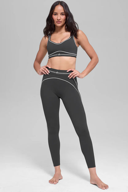 Alo Women's Airbrush Heart Throb Bra - Anthracite/White — ALO S | Authentic India