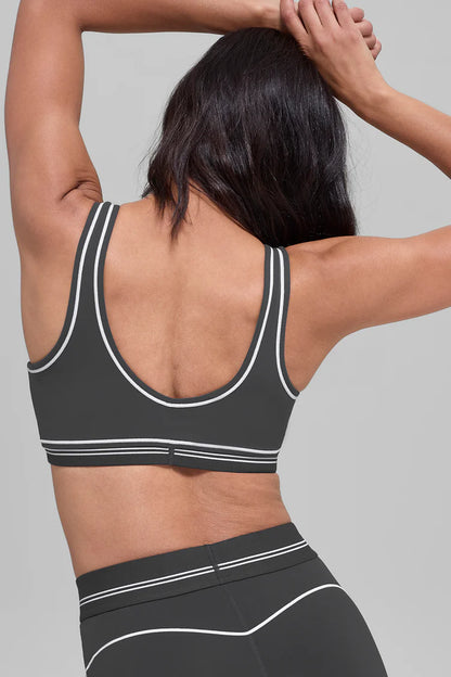 Alo Women's Airbrush Heart Throb Bra - Anthracite/White — ALO S | Authentic India