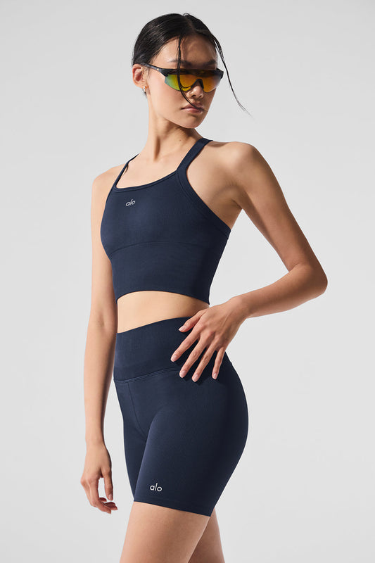 Seamless Ribbed Favorite Bra Tank - Navy