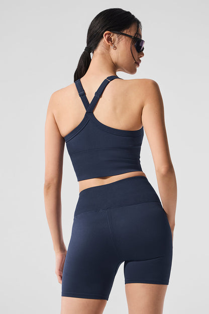 Seamless Ribbed Favorite Bra Tank - Navy