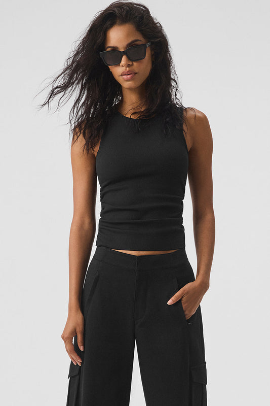Ribbed En Pointe Tank - Black — Alo Yoga | Authentic India