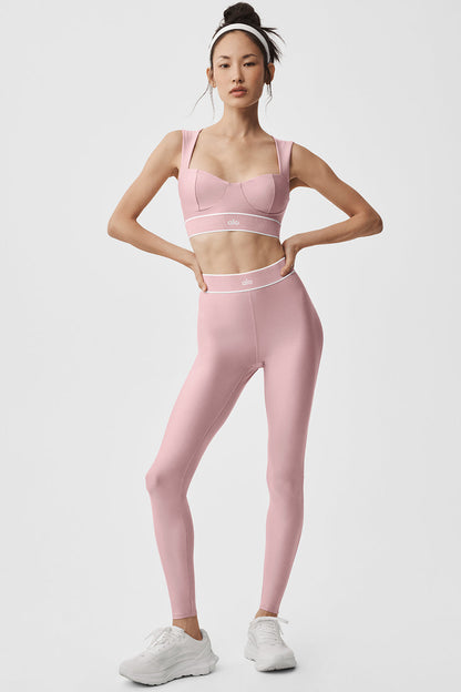 Airlift Alignment Bra - Vintage Pink/White — Alo Yoga | Authentic India