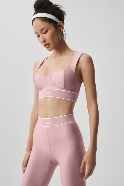 Airlift Alignment Bra - Vintage Pink/White — Alo Yoga | Authentic India