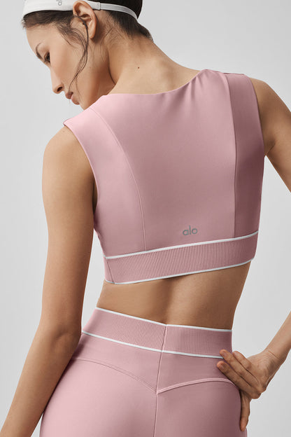 Airlift Alignment Bra - Vintage Pink/White — Alo Yoga | Authentic India