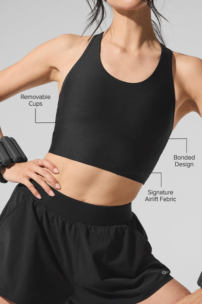 Airlift Super Sleek Bra Tank - Black — Alo Yoga | Authentic India