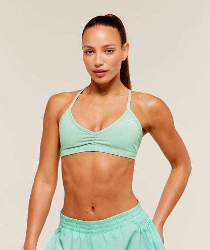 GYMSHARK Washed Minimal Sports Bra Pop Turquoise/Wash