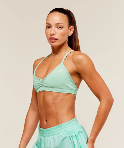 GYMSHARK Washed Minimal Sports Bra Pop Turquoise/Wash