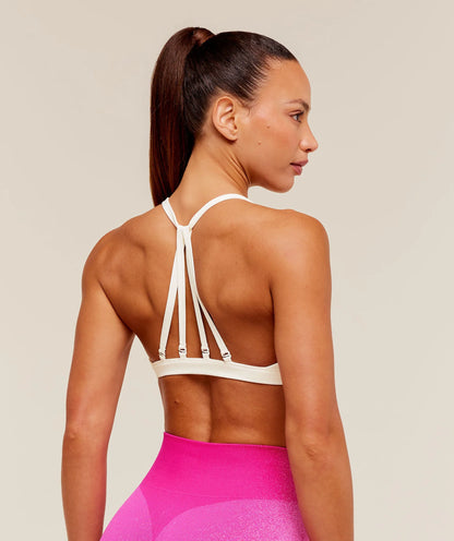 GYMSHARK Washed Minimal Sports Bra Soft White/Wash