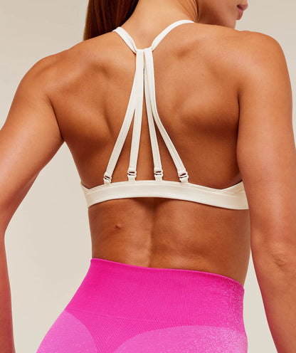 GYMSHARK Washed Minimal Sports Bra Soft White/Wash