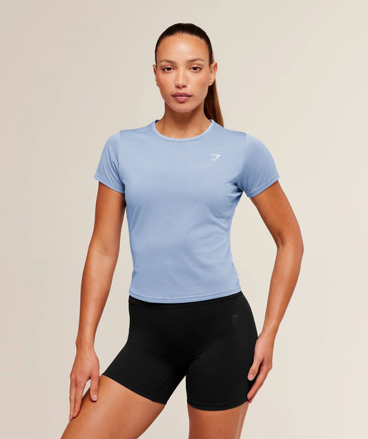 GYMSHARK Washed Pastel Baby Tee Steady Purple/Wash