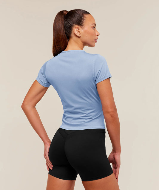 GYMSHARK Washed Pastel Baby Tee Steady Purple/Wash
