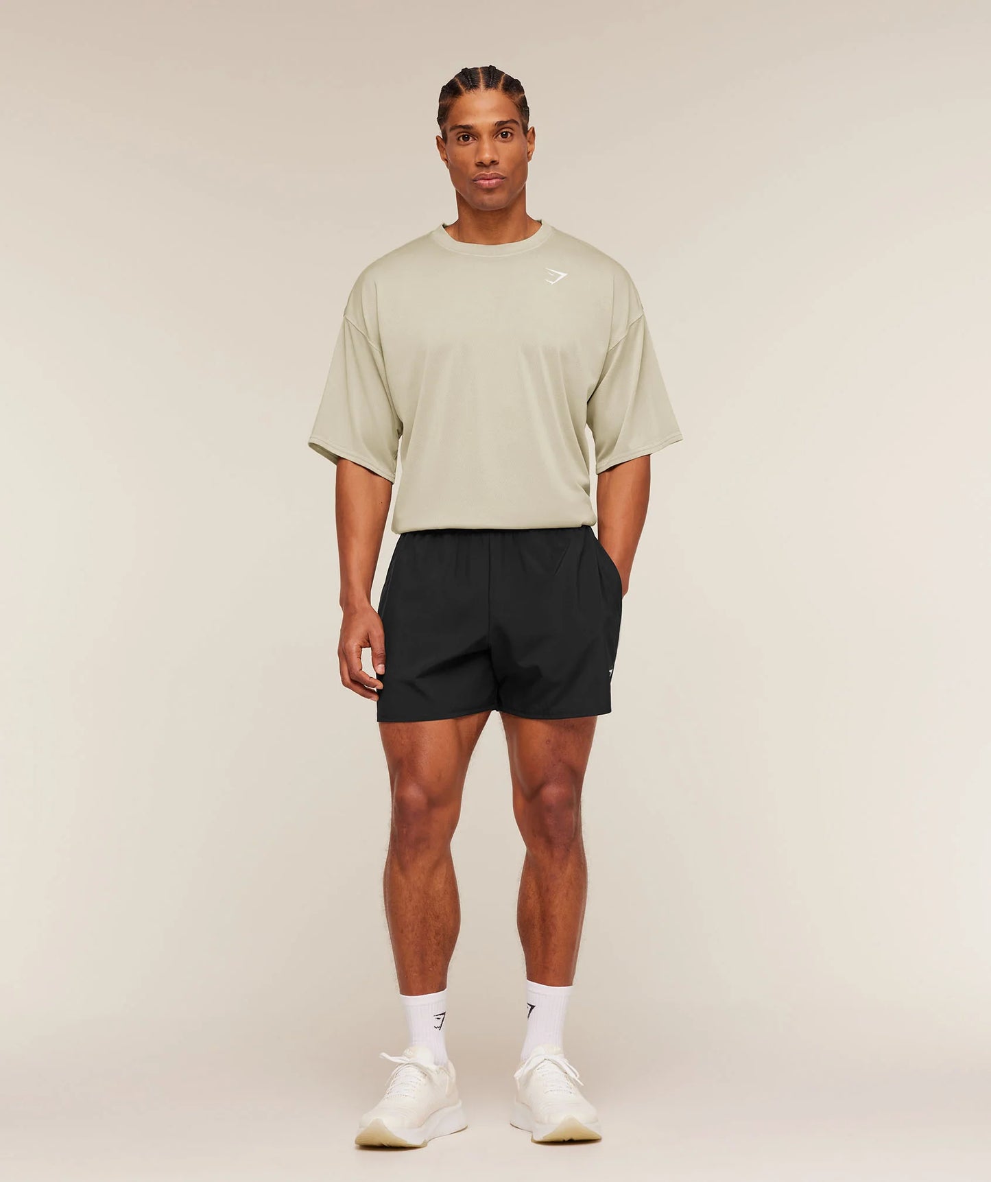 GYMSHARK Washed Pastels T-Shirt Pebble Grey/Wash