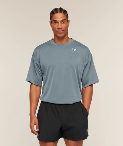 GYMSHARK Washed Pastels T-Shirt Stealth Blue/Wash