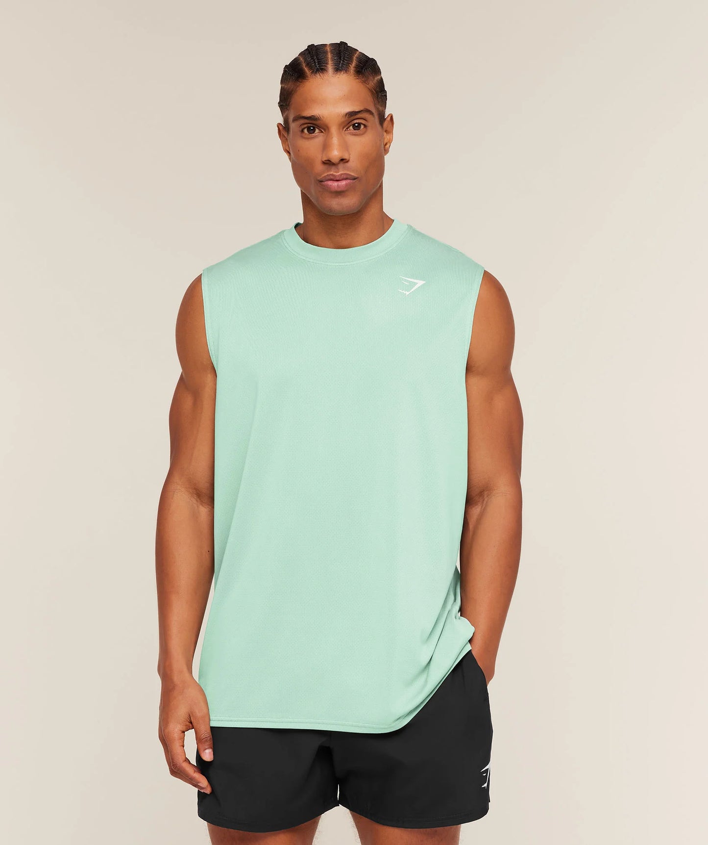 GYMSHARK Washed Pastels Tank Pop Turquoise/Wash