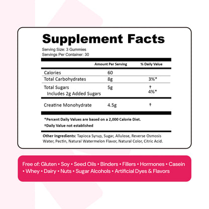 CREATE Creatine Monohydrate Gummies 'Watermelon'