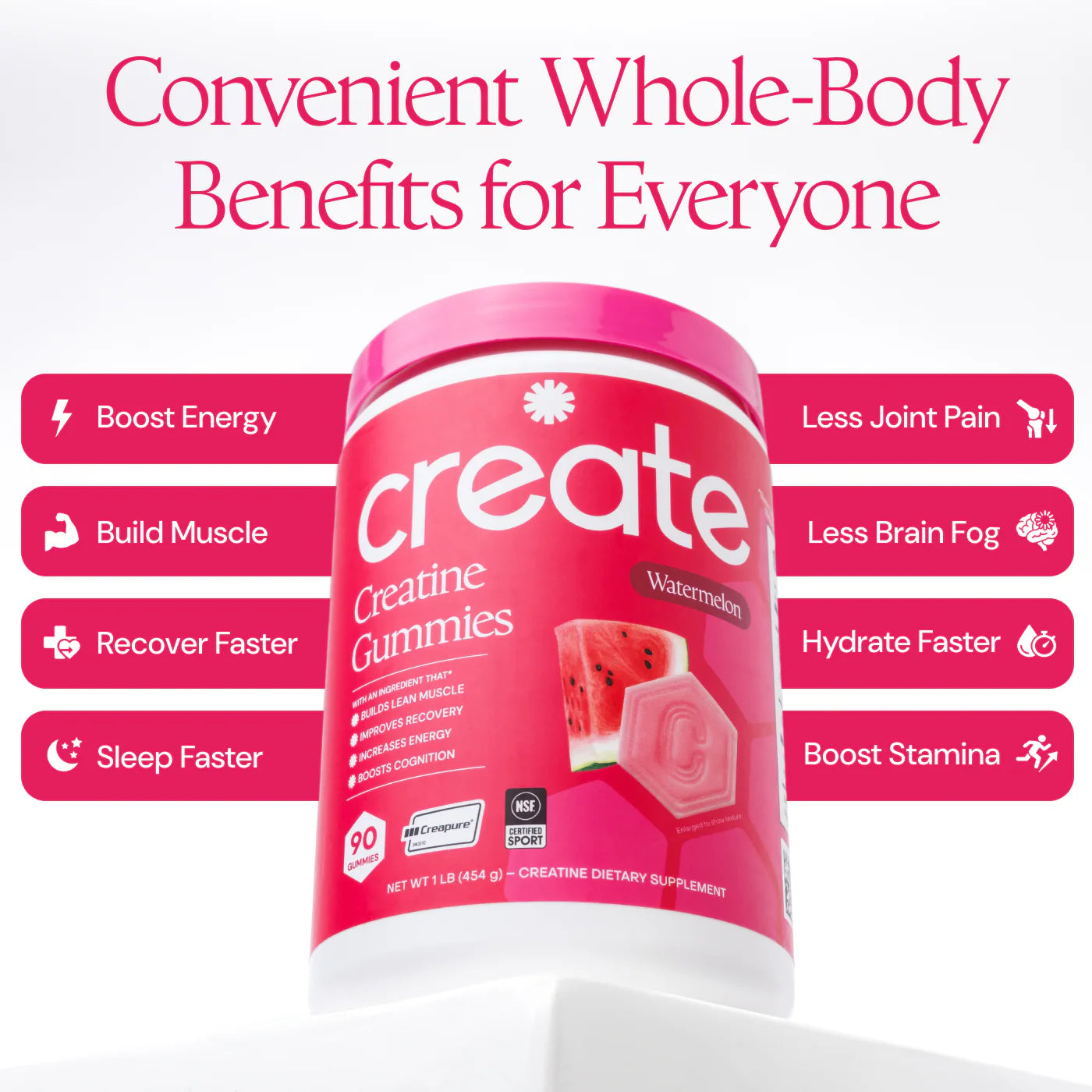 CREATE Creatine Monohydrate Gummies 'Watermelon'