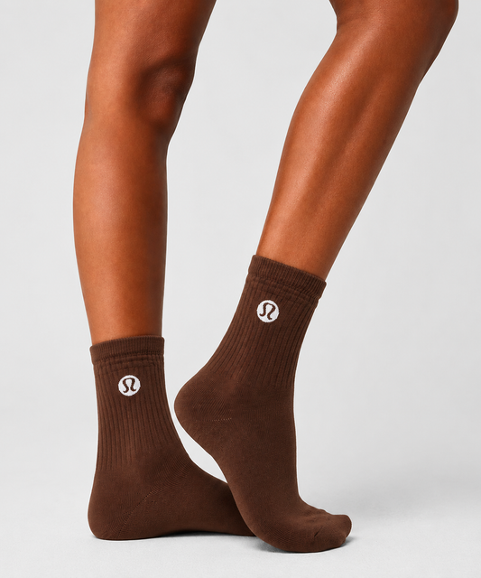 LULULEMON Crew Socks 3-Pack Brown