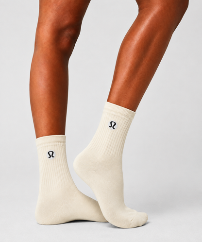 LULULEMON Crew Socks 3-Pack Beige