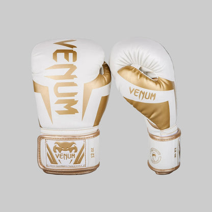 Venum Elite Boxing Gloves - White/Gold — VENUM | Authentic India