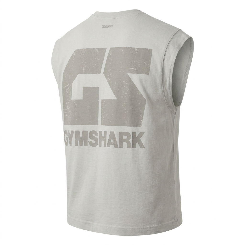 GYMSHARK Accent Capped Sleeve T-Shirt Light Grey