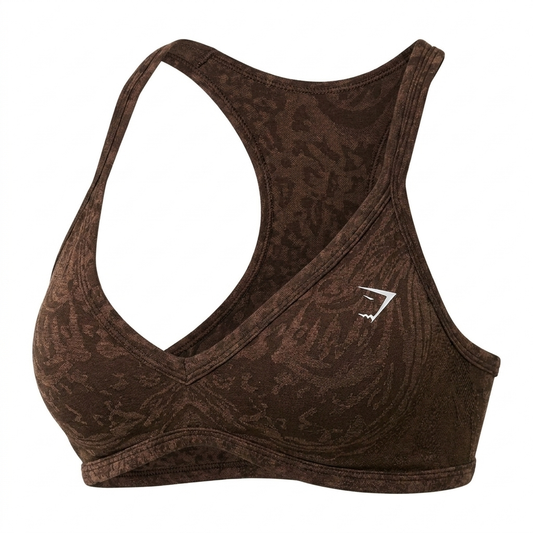 GYMSHARK Adapt Animal Sports Bra Brown