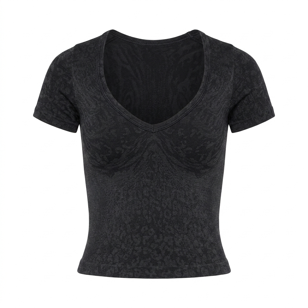GYMSHARK Adapt Animal X Whitney Short Sleeve Top T-Shirt Black