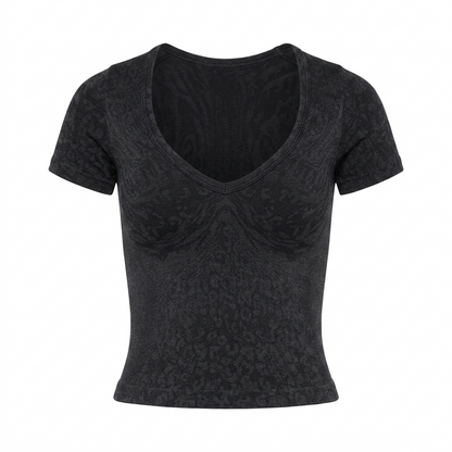 GYMSHARK Adapt Animal X Whitney Short Sleeve Top T-Shirt Black