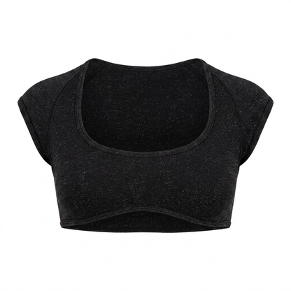Women's Gymshark Adapt Fleck X Whitney Short Sleeve Crop Top Black