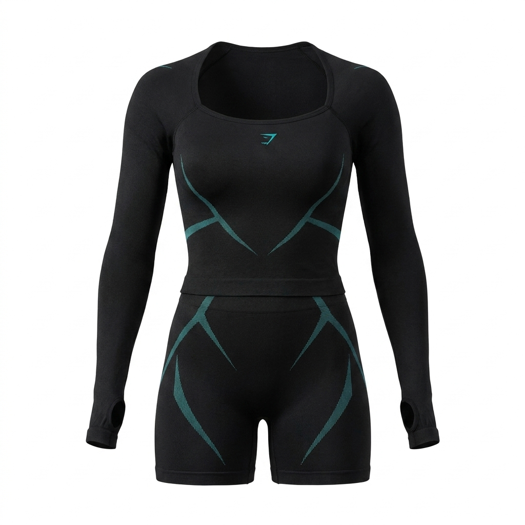 Women's Gymshark Apex Lift Seamless Long Sleeve Crop Top Black