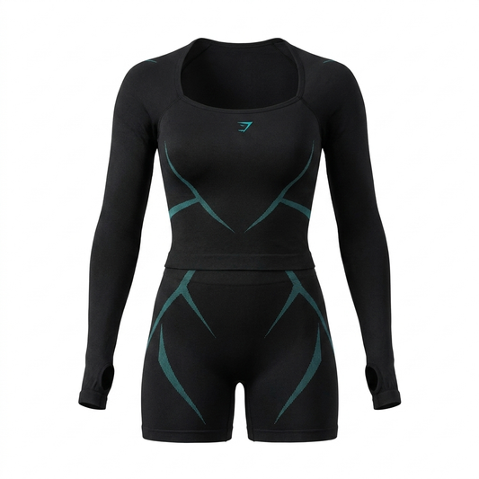 Women's Gymshark Apex Lift Seamless Long Sleeve Crop Top Black