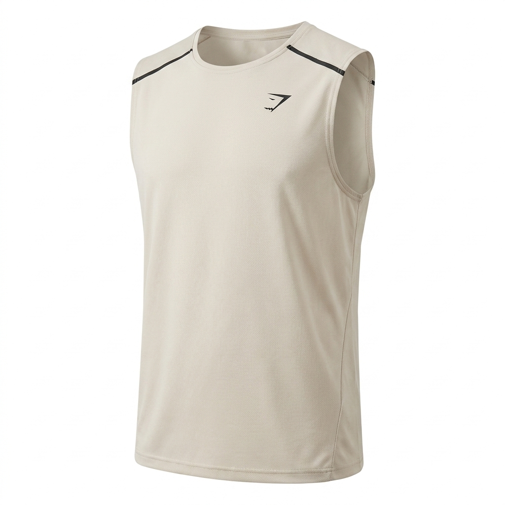 GYMSHARK Arrival Contrast Tank Tinted White/Pebble Grey