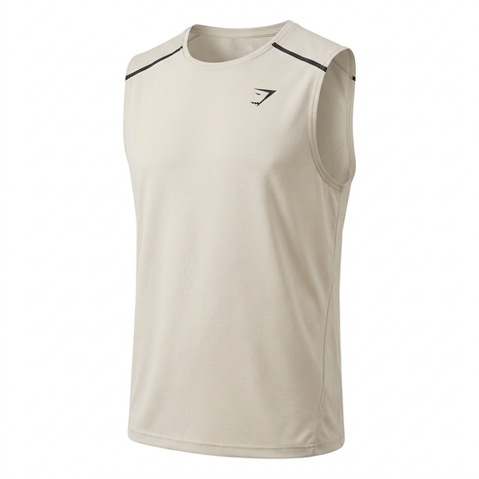GYMSHARK Arrival Contrast Tank Tinted White/Pebble Grey