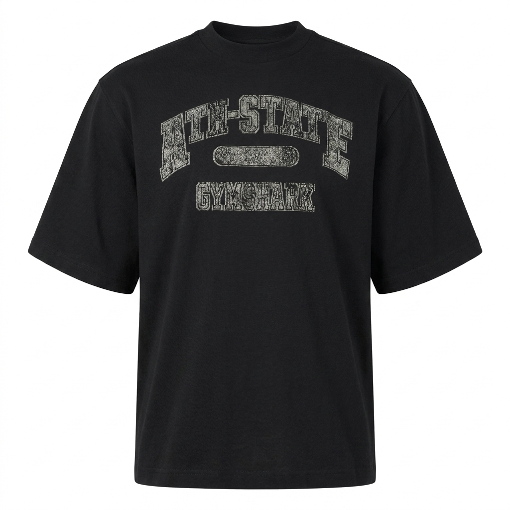 GYMSHARK Ath-State Graphic T-Shirt Black