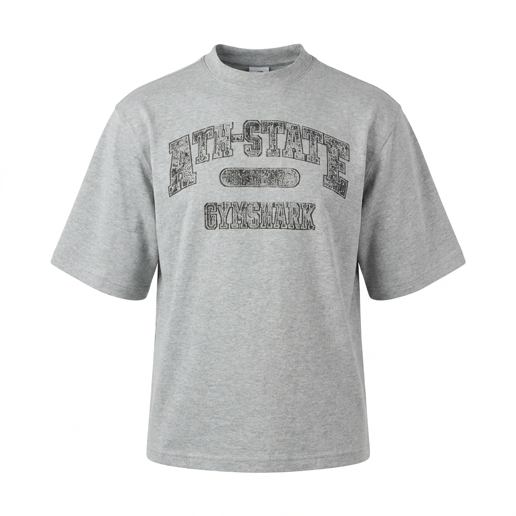 GYMSHARK Ath-State Graphic T-Shirt Light Grey