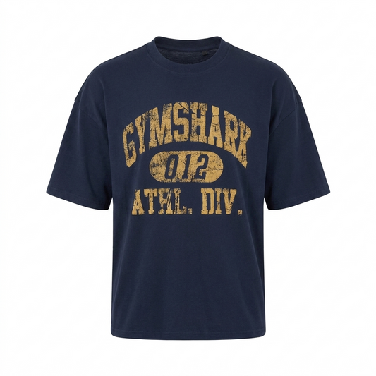 GYMSHARK Athletic Division Graphic T-Shirt Heavy Blue