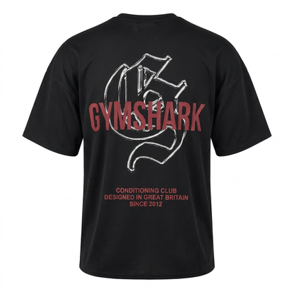 GYMSHARK Chrome Graphic T-Shirt Black