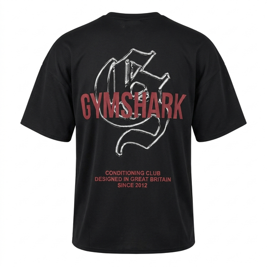 GYMSHARK Chrome Graphic T-Shirt Black