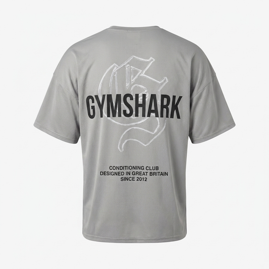 GYMSHARK Chrome Graphic T-Shirt Stratus Grey