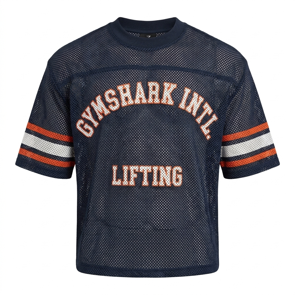 GYMSHARK Collective Mesh Contrast Jersey Heavy Blue
