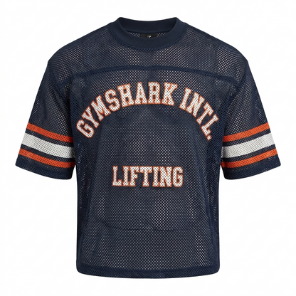 GYMSHARK Collective Mesh Contrast Jersey Heavy Blue