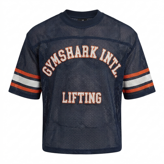 GYMSHARK Collective Mesh Contrast Jersey Heavy Blue