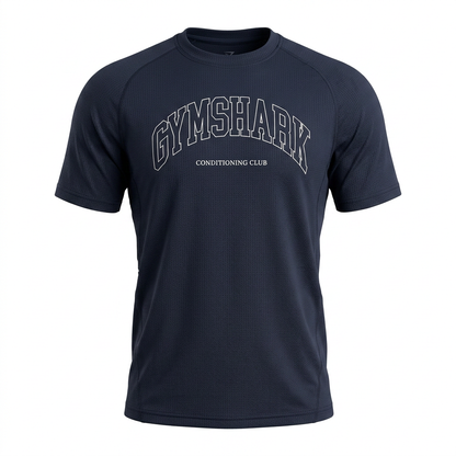 GYMSHARK Collegiate Tech T-Shirt Heavy Blue