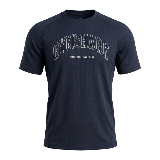 GYMSHARK Collegiate Tech T-Shirt Heavy Blue