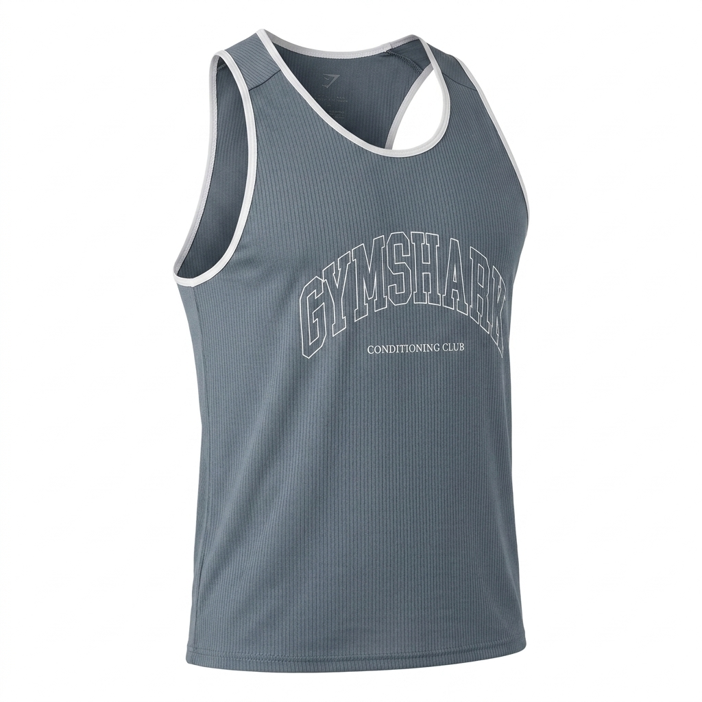 GYMSHARK Collegiate Tech Tank Iron Blue