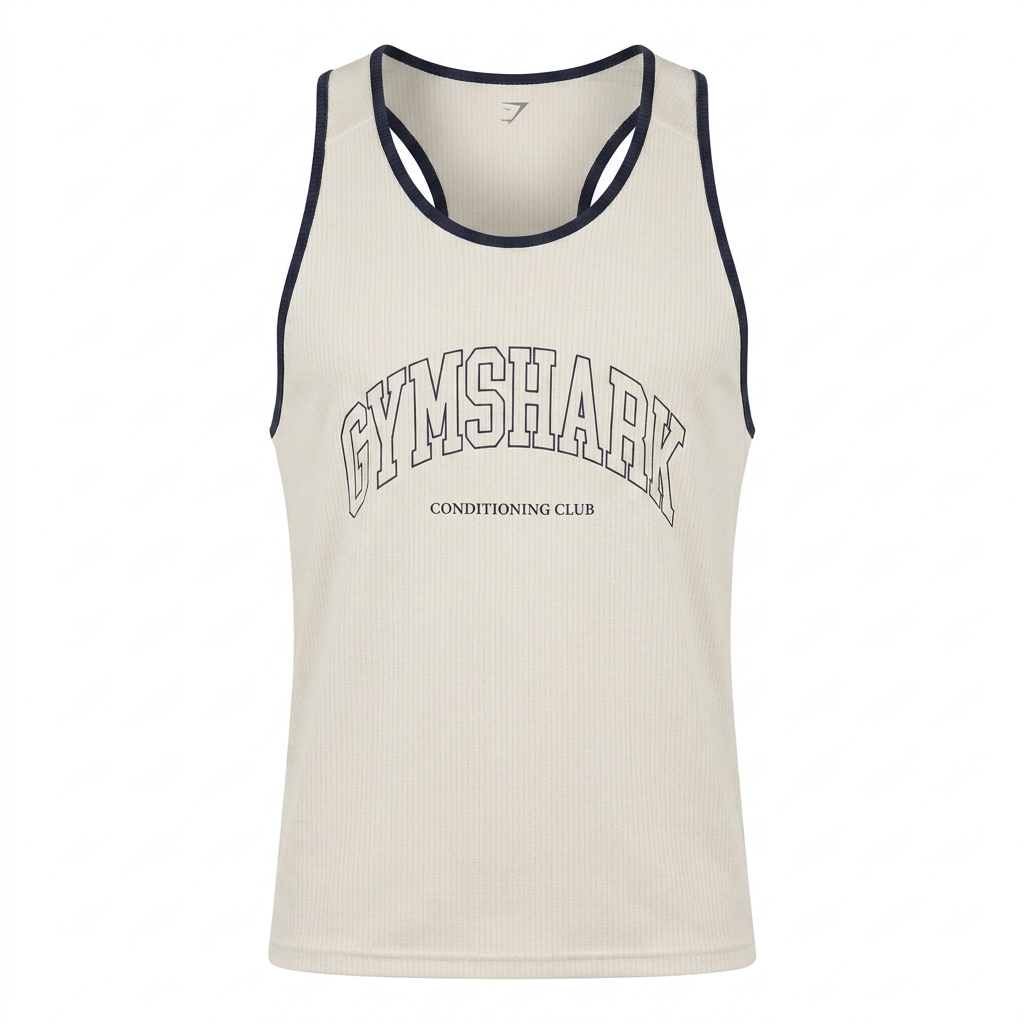 GYMSHARK Collegiate Tech Tank Soft White