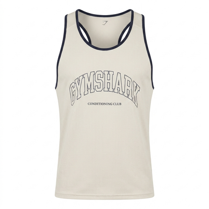 GYMSHARK Collegiate Tech Tank Soft White