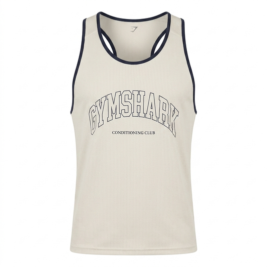 GYMSHARK Collegiate Tech Tank Soft White