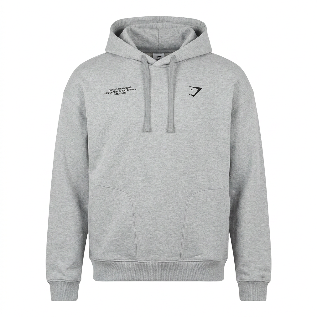 GYMSHARK Conditioning Club Hoodie Light Grey Core Marl