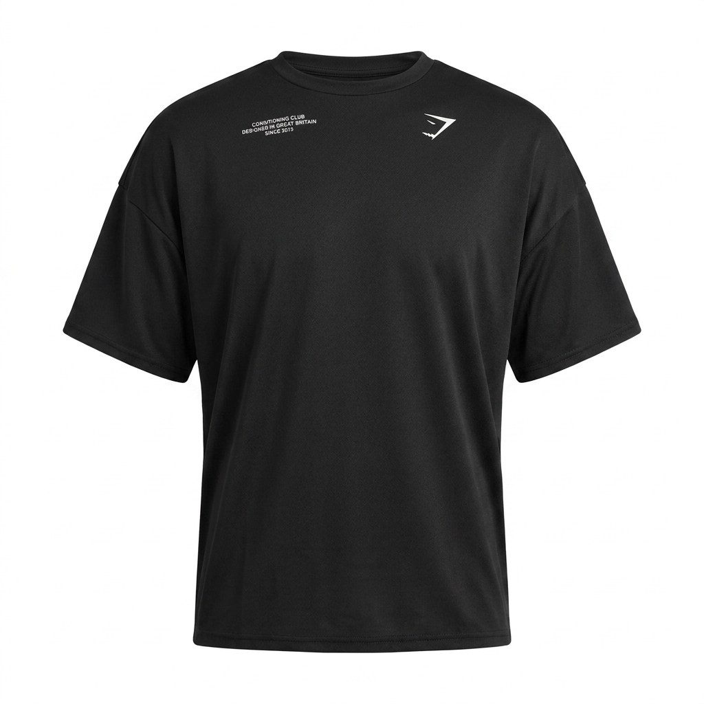 GYMSHARK Conditioning Club Oversized T Shirt Black