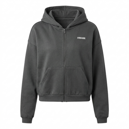 GYMSHARK Cosy Luxe Zip Through Hoodie Grey